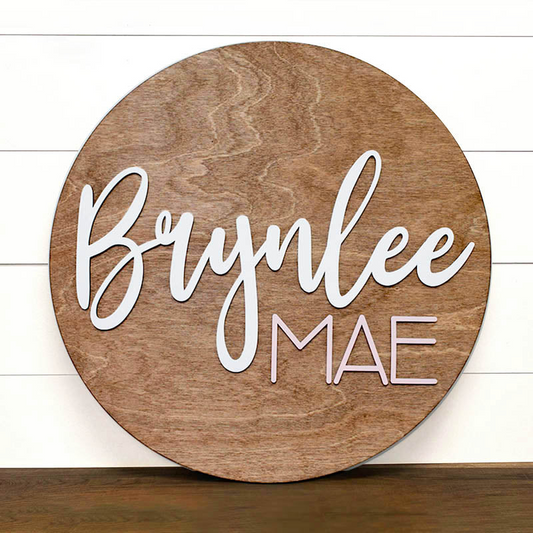 Custom Round Nursery Name Sign